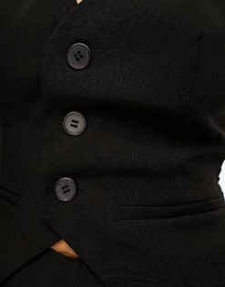 Kaiia Sleeveless Wide Leg Waistcoat Jumpsuit In Black For Women -Kaiia Online Shop 205228017 3