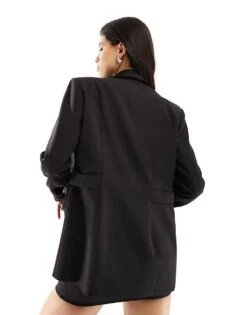 Kaiia Cinched Waist Diamante Padlock Blazer Co-ord In Black For Women -Kaiia Online Shop 205431509 4