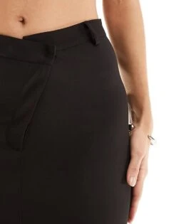 Kaiia Diamante Padlock Mini Skirt Co-ord In Black For Women -Kaiia Online Shop 205431510 5