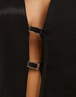 Kaiia Buckle Detail Waistcoat Co-ord In Black For Women -Kaiia Online Shop 205859137 3