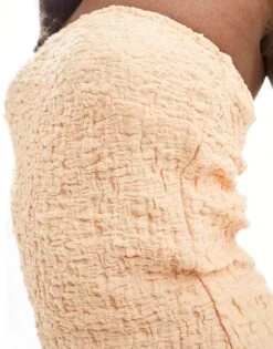 Kaiia Textured Bandeau Maxi Dress In Peach For Women -Kaiia Online Shop 205859520 3