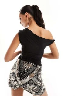 Kaiia Slinky Off Shoulder Top In Black For Women -Kaiia Online Shop 205935110 3