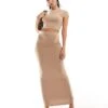 Kaiia Slinky Column Maxi Skirt Co-ord In Camel For Women -Kaiia Online Shop 205935898 1 camel