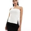 Kaiia Slinky Bandeau Side Split Top In White For Women -Kaiia Online Shop 206153167 1 white