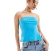 Kaiia Ribbed Bandeau Top In Bright Blue For Women -Kaiia Online Shop 206182184 1 brightblue