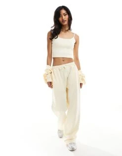 Kaiia Wide Leg Joggers Co-ord In Lemon For Women Lemon Yellow -Kaiia Online Shop 206182253 1 lemonyellow 1