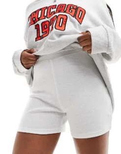 Kaiia Ribbed Legging Shorts In White For Women