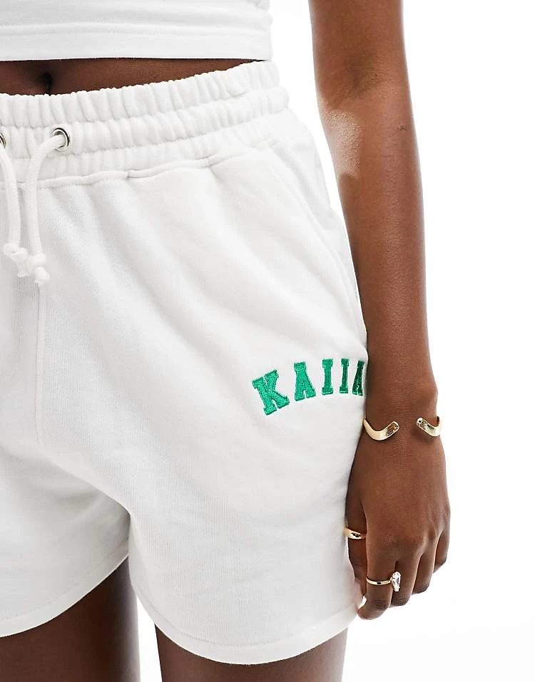 Kaiia Logo Sweat Shorts Co-ord In White For Women 5 Kaiia Logo Sweat Shorts Co-ord In White For Women - Image 3