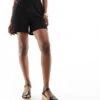 Kaiia Crochet Drawstring Shorts In Black For Women -Kaiia Online Shop 206184484 1 black