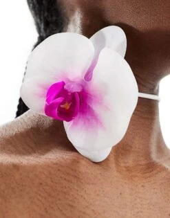 Kaiia Tropical Flower Choker In White And Purple For Women White Purple -Kaiia Online Shop 206186976 4