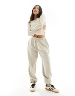 Kaiia Petite Cuffed Joggers In Stone For Women -Kaiia Online Shop 206192316 4