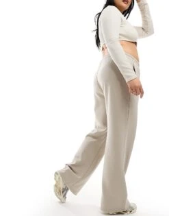 Kaiia Plus Wide Leg Joggers In Stone For Women -Kaiia Online Shop 206192337 4