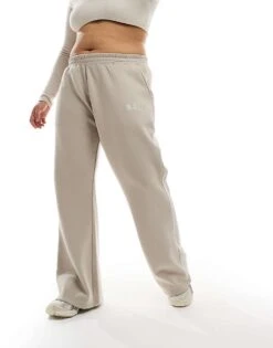 Kaiia Plus Wide Leg Joggers In Stone For Women -Kaiia Online Shop 206192337 5