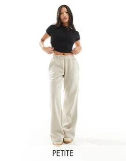 Kaiia Petite Wide Leg Joggers In Stone For Women -Kaiia Online Shop 206192362 1 stone 1