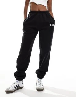 Kaiia Cuffed Joggers In Black For Women