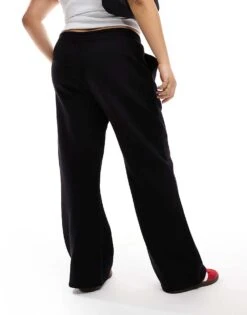 Kaiia Plus Wide Leg Joggers In Black For Women -Kaiia Online Shop 206192547 3