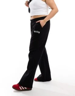 Kaiia Plus Wide Leg Joggers In Black For Women -Kaiia Online Shop 206192547 5