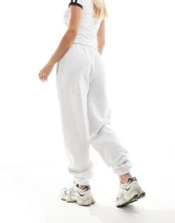 Kaiia Petite Cuffed Joggers In Light Grey For Women Grey Marl -Kaiia Online Shop 206192738 3
