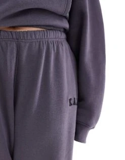 Kaiia Plus Cuffed Joggers Co-ord In Dark Grey For Women -Kaiia Online Shop 206193370 5