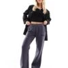 Kaiia Petite Wide Leg Joggers In Dark Grey For Women -Kaiia Online Shop 206193390 1 darkgrey
