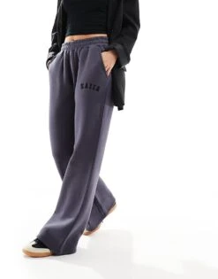 Kaiia Petite Wide Leg Joggers In Dark Grey For Women -Kaiia Online Shop 206193390 4