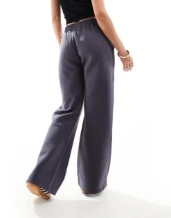 Kaiia Petite Wide Leg Joggers In Dark Grey For Women -Kaiia Online Shop 206193390 5