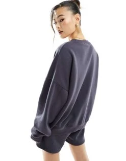 Kaiia Logo Sweatshirt Co-ord In Dark Grey For Women -Kaiia Online Shop 206193440 3