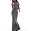 Kaiia Tailored Bandeau Top And Maxi Skirt Co-ord In Charcoal -Kaiia Online Shop 206247210 group 1