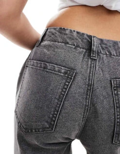 Kaiia Wide Leg Jeans In Grey Wash For Women -Kaiia Online Shop 206372516 5