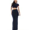Kaiia Slinky Column Maxi Skirt Co-ord In Navy For Women Blue -Kaiia Online Shop 206388089 1 blue