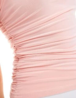 Kaiia Slinky Off Shoulder Top In Baby Pink For Women -Kaiia Online Shop 206388099 3