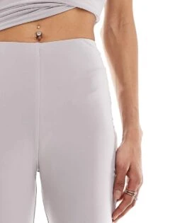 Kaiia Slinky Flared Trousers Co-ord In Light Grey For Women -Kaiia Online Shop 206388165 4