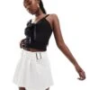 Kaiia Satin Trim Mesh Tie Front Cami Top In Black For Women -Kaiia Online Shop 206456803 1 black