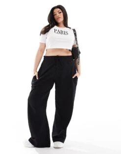 Kaiia Plus Paris Motif Baby Tee In White For Women -Kaiia Online Shop 206458731 2