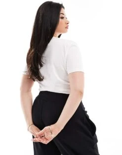 Kaiia Plus Paris Motif Baby Tee In White For Women -Kaiia Online Shop 206458731 4