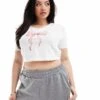 Kaiia Plus Bow Motif Baby Tee In White For Women -Kaiia Online Shop 206458867 1 white
