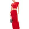 Kaiia Slinky Low Back Top Co-ord And Maxi Skirt Co-ord In Red -Kaiia Online Shop 206507188 group 1