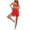 Kaiia Towelling Bralette Top And Shorts Co-ord In Red -Kaiia Online Shop 206507191 group 1