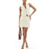 Kaiia Tailored Waistcoat Top And Mini Skirt Co-ord In Ecru -Kaiia Online Shop 206507230 group 1