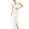 Kaiia Textured Sleeveless Top And Maxi Skirt Co-ord In White -Kaiia Online Shop 206507235 group 1