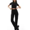 Kaiia Fitted T-shirt And Yoga Pants Co-ord In Black 2 Kaiia Fitted T-shirt And Yoga Pants Co-ord In Black -Kaiia Online Shop 206572062 group 1