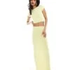 Kaiia Slinky Low Back Top And Maxi Skirt Co-ord In Pale Yellow -Kaiia Online Shop 206584328 group 1