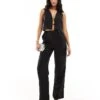 Kaiia Tie Detail Waistcoat And Trousers Co-ord In Black 2 Kaiia Tie Detail Waistcoat And Trousers Co-ord In Black -Kaiia Online Shop 206639804 group 1