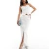 Kaiia Tailored Button Through Cami Top And Maxi Skirt Co-ord In White -Kaiia Online Shop 206816281 group 1