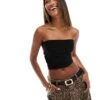 Kaiia Slinky Bandeau Top In Black For Women -Kaiia Online Shop 206829070 1 black