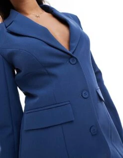 Kaiia Tailored Pocket Detail Mini Blazer Dress In Navy For Women Blue -Kaiia Online Shop 206850165 3