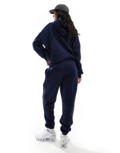 Kaiia Bubble Logo Cuffed Leg Joggers Co-ord In Navy For Women -Kaiia Online Shop 206853727 4