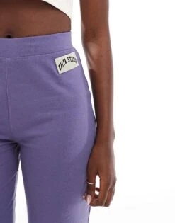 Kaiia Studio Logo Flared Yoga Pants Co-ord In Blue For Women -Kaiia Online Shop 206853765 3