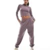 Kaiia Bubble Logo Cuffed Leg Joggers Co-ord In Purple For Women -Kaiia Online Shop 206853826 1 purple