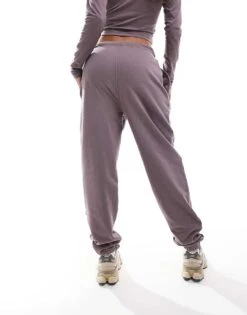 Kaiia Bubble Logo Cuffed Leg Joggers Co-ord In Purple For Women -Kaiia Online Shop 206853826 3